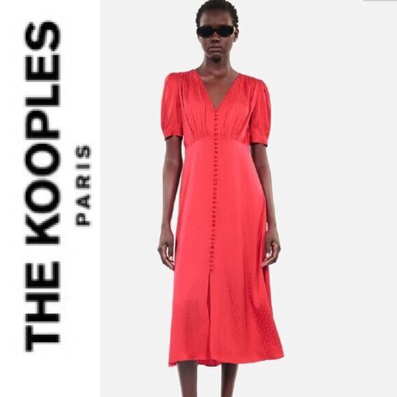 The Kooples Dresses & Skirts - The Kooples Red Long Georgette Midi Dress Size 2 Medium NWT